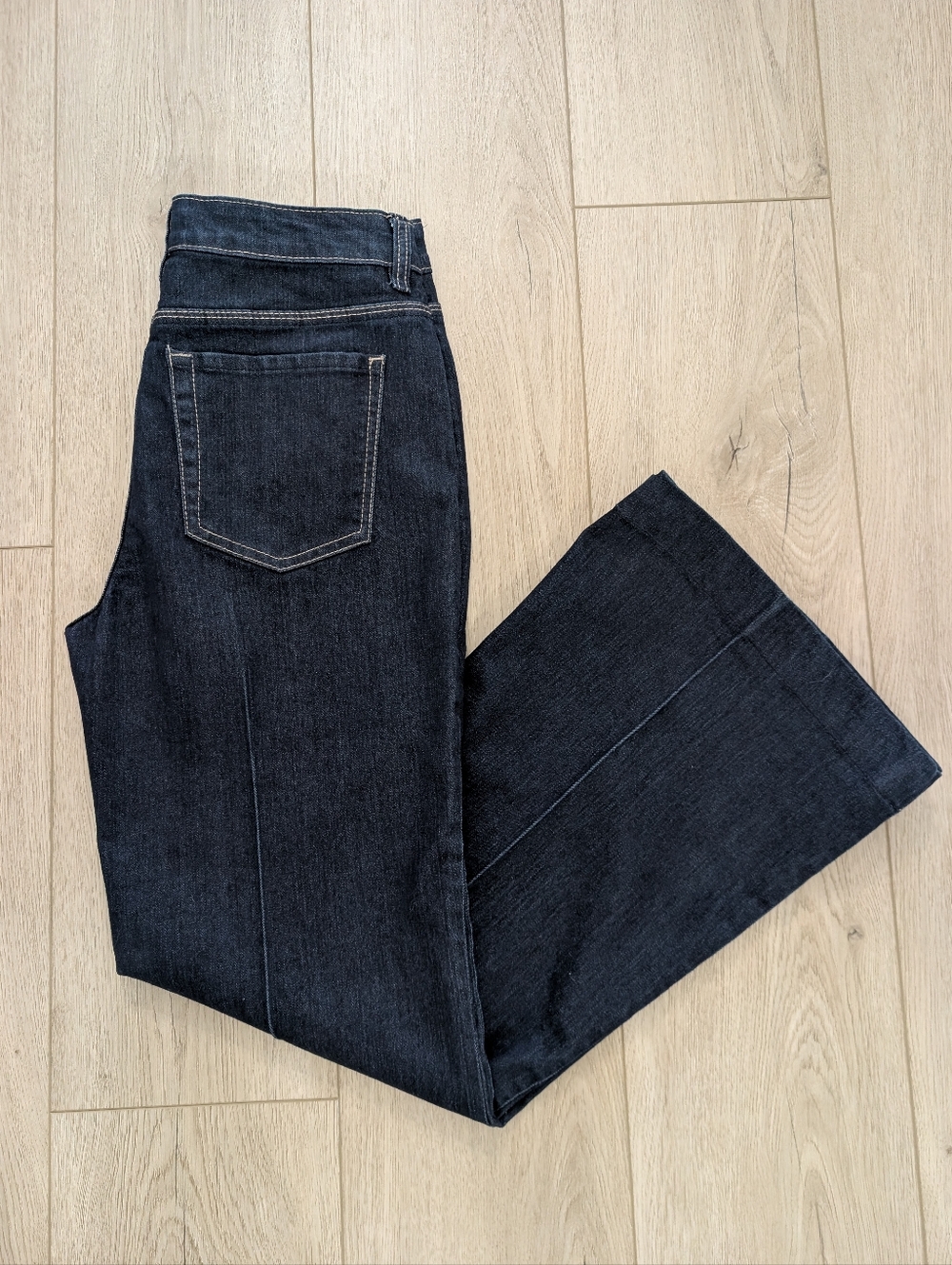 Boston Proper Dark Wash Wide Leg Jeans | Tailored Trouser Pants | Size 8